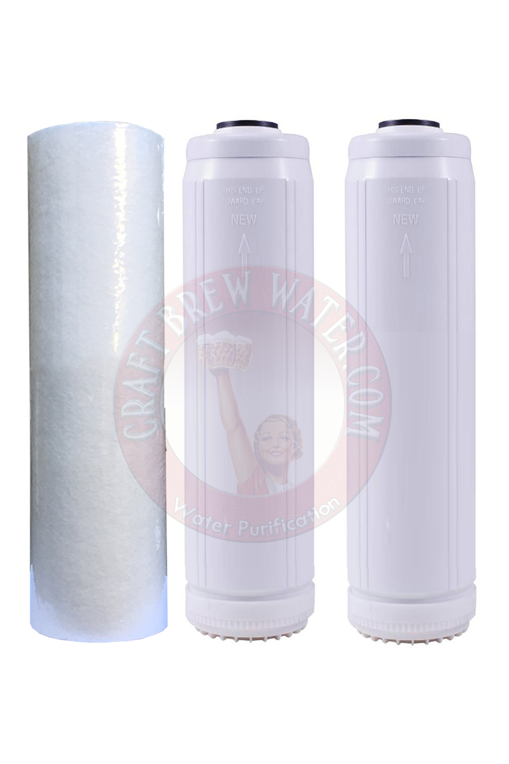 2.5" x 10" Filter Set with Gradulant Sediment Filter and 2 Carbon Block Filters